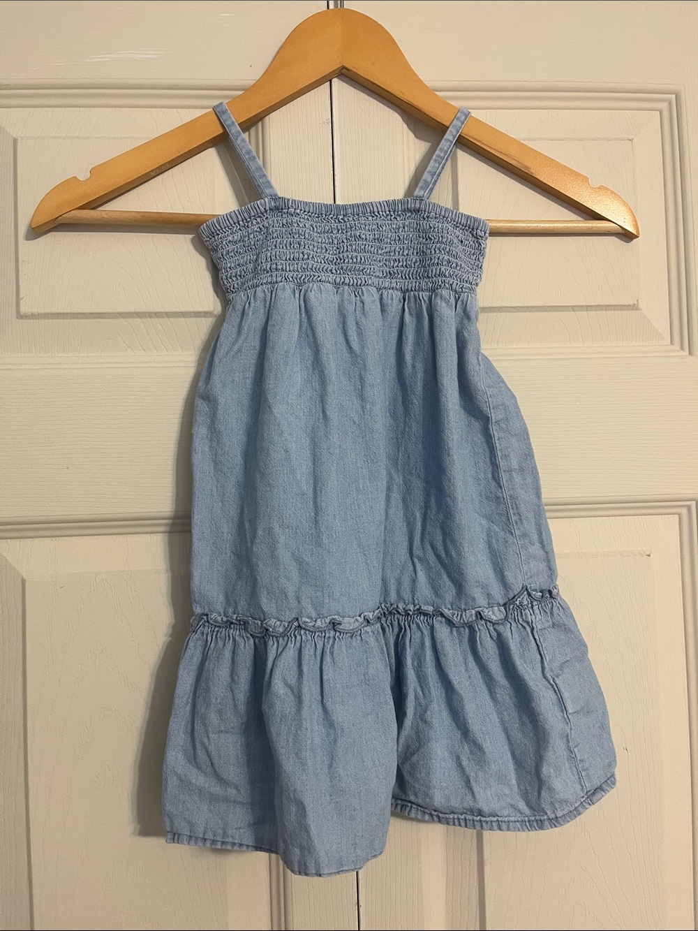 OshKosh B'gosh Light Blue Chambray Tiered Sundress